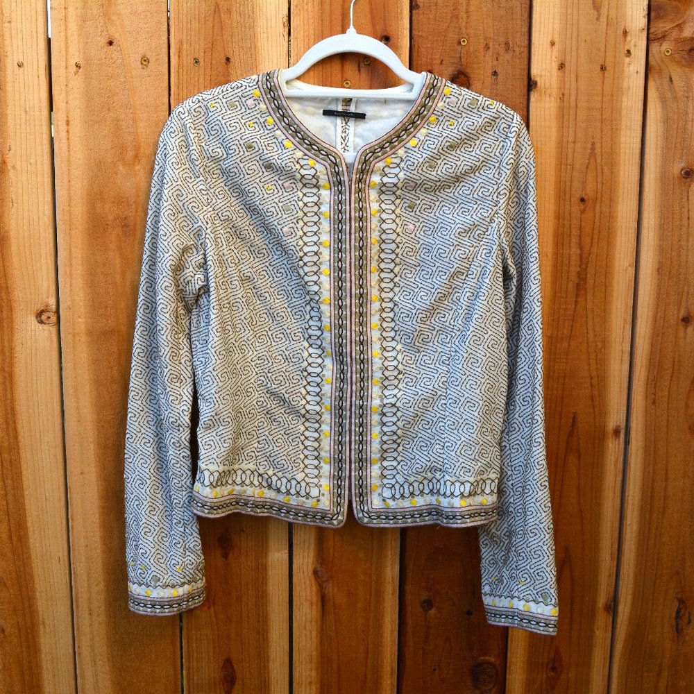 Elie Tahari Embroidered Silk Cotton Jacket